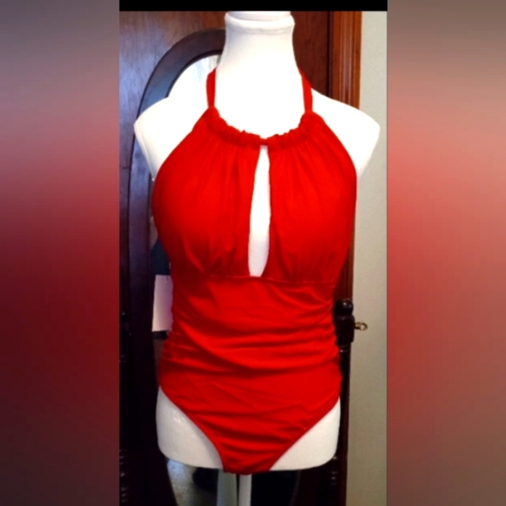 🌞Red Halter One Piece Swimsuit Size L